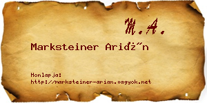 Marksteiner Arián névjegykártya
